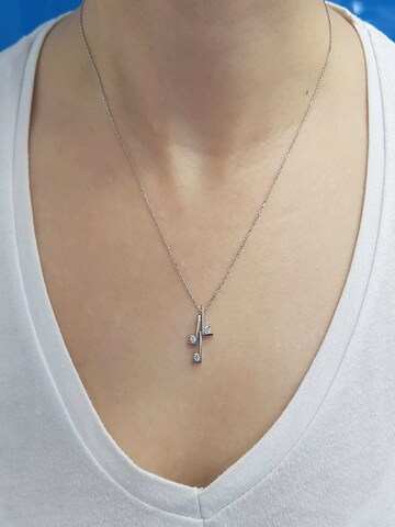 EinStein Diamant Necklace in Silver: front