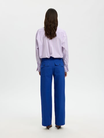 SELECTED Wide leg Broek 'SLFHotel Amour' in Blauw