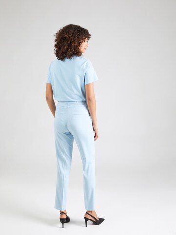 MORE & MORE Regular Trousers with creases 'HEDY' in Blue