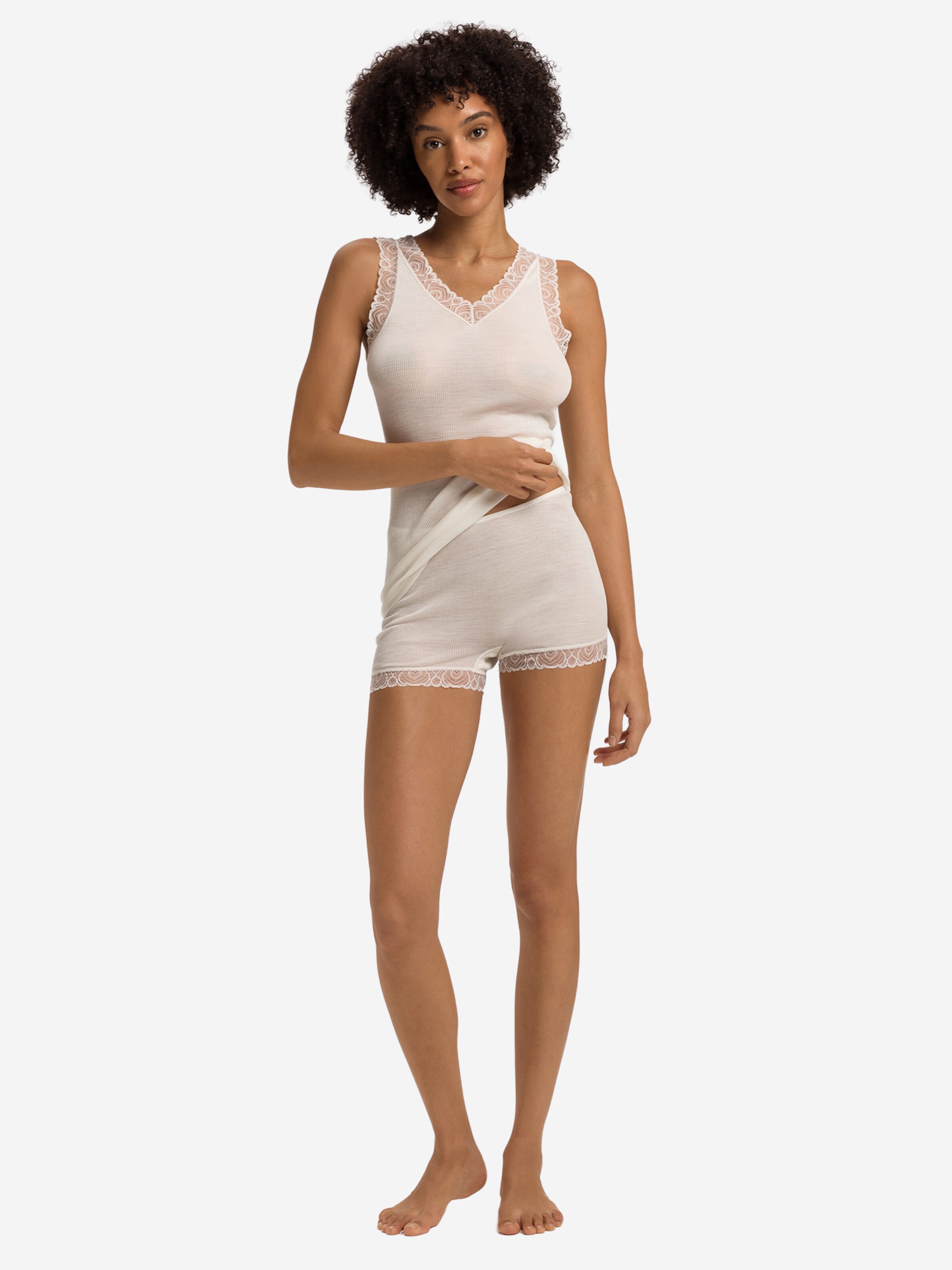 Haut ' Woolen Lace ' Hanro en blanc