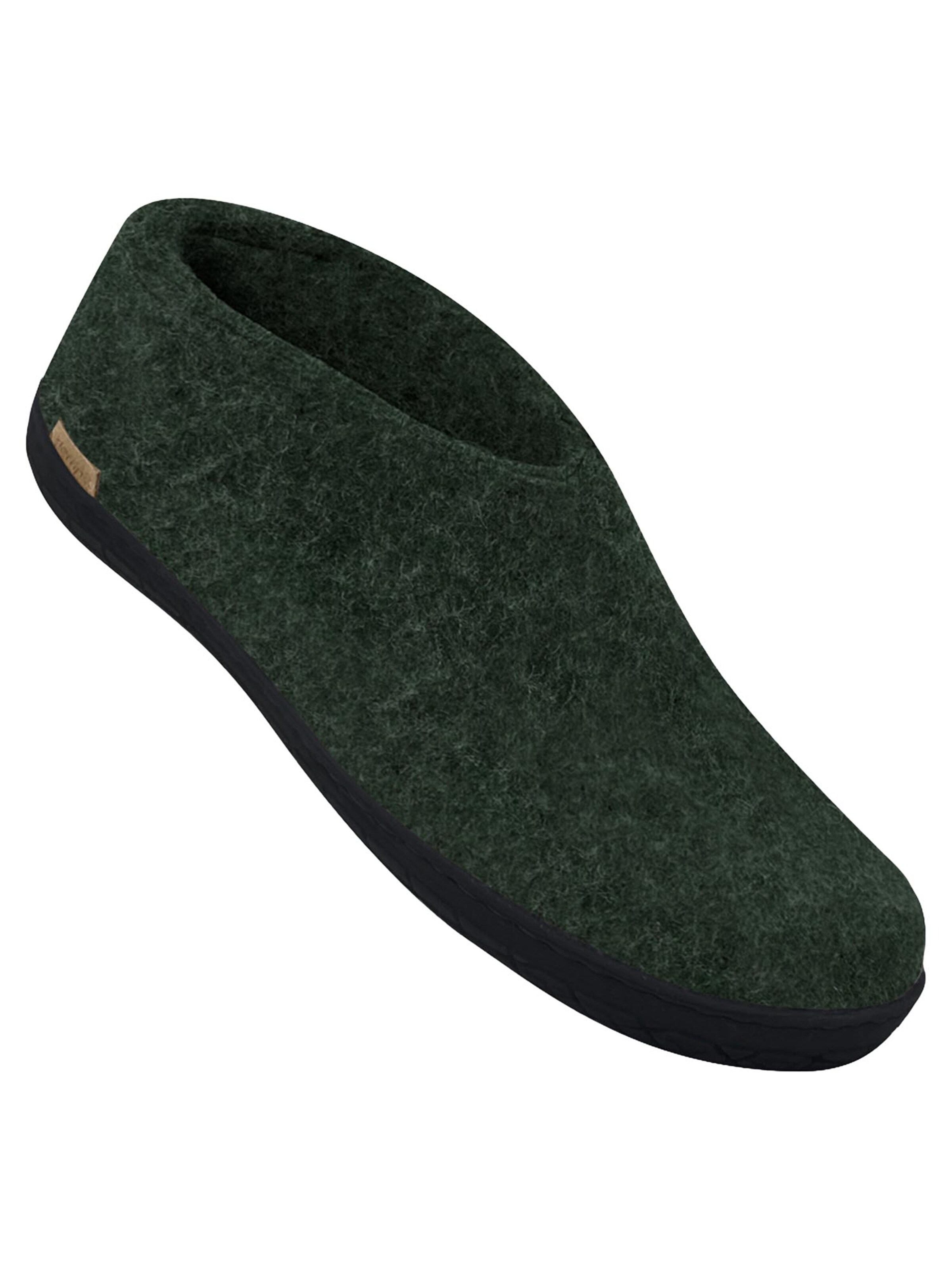Glerups Slipper 'Kautschuksohle Schwarz' in Green
