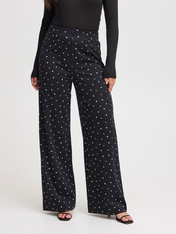 Wide leg Pantaloni 'KATE' di ICHI in nero: frontale