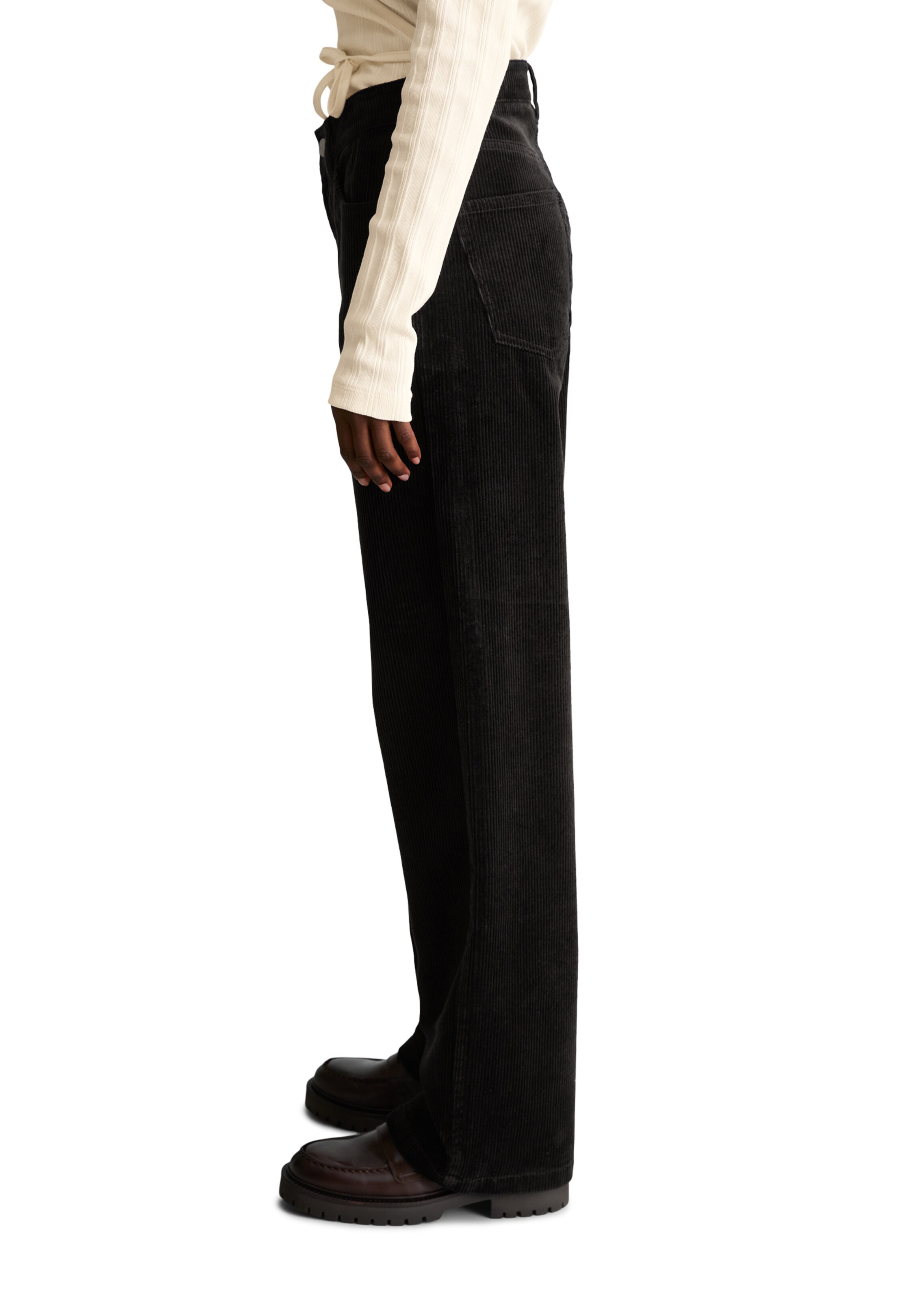 Wide Leg Pantalon 'Tomma' Marc O'Polo DENIM en noir