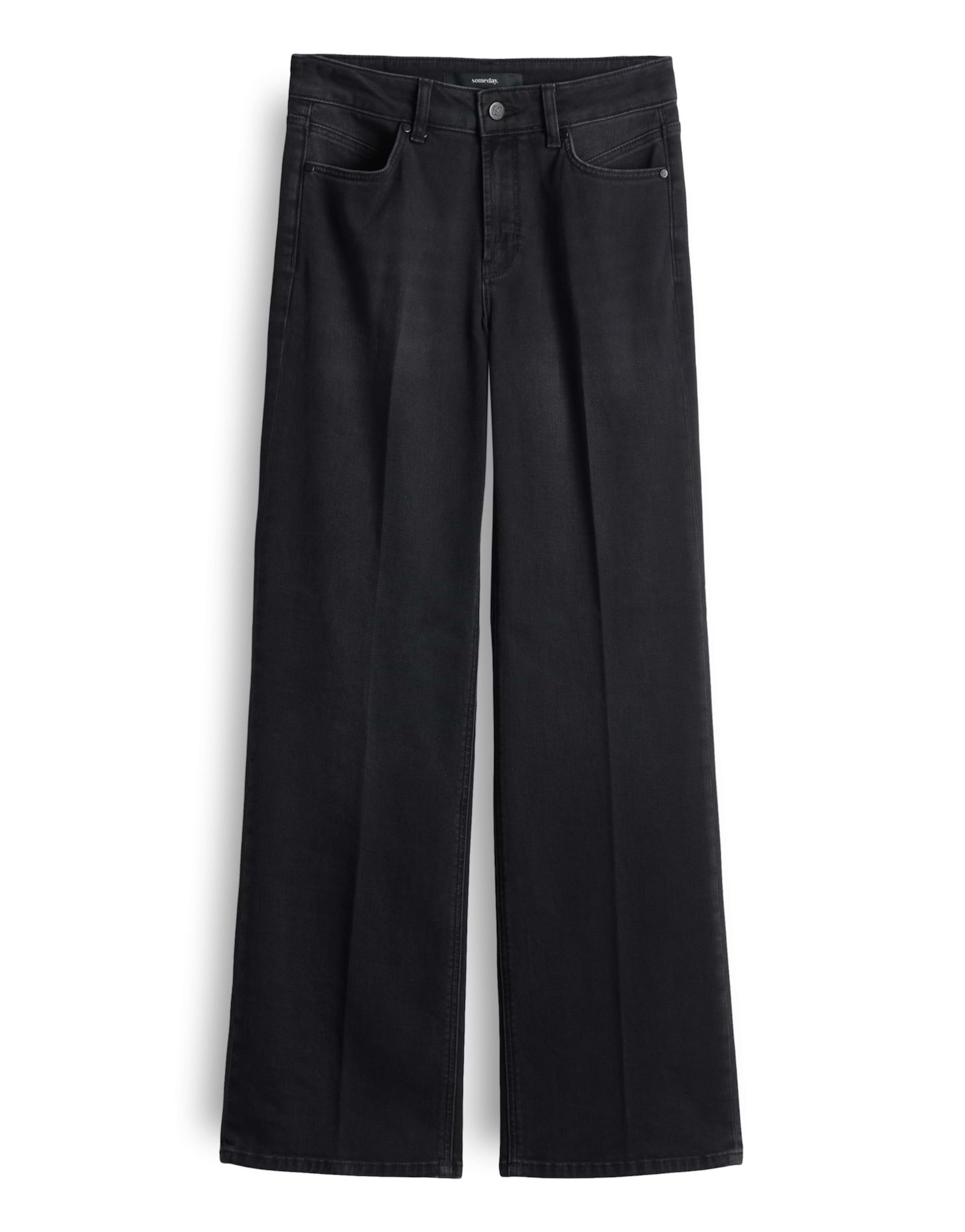 Someday Flared Pleated Jeans 'Carie Iconic' in Black: front