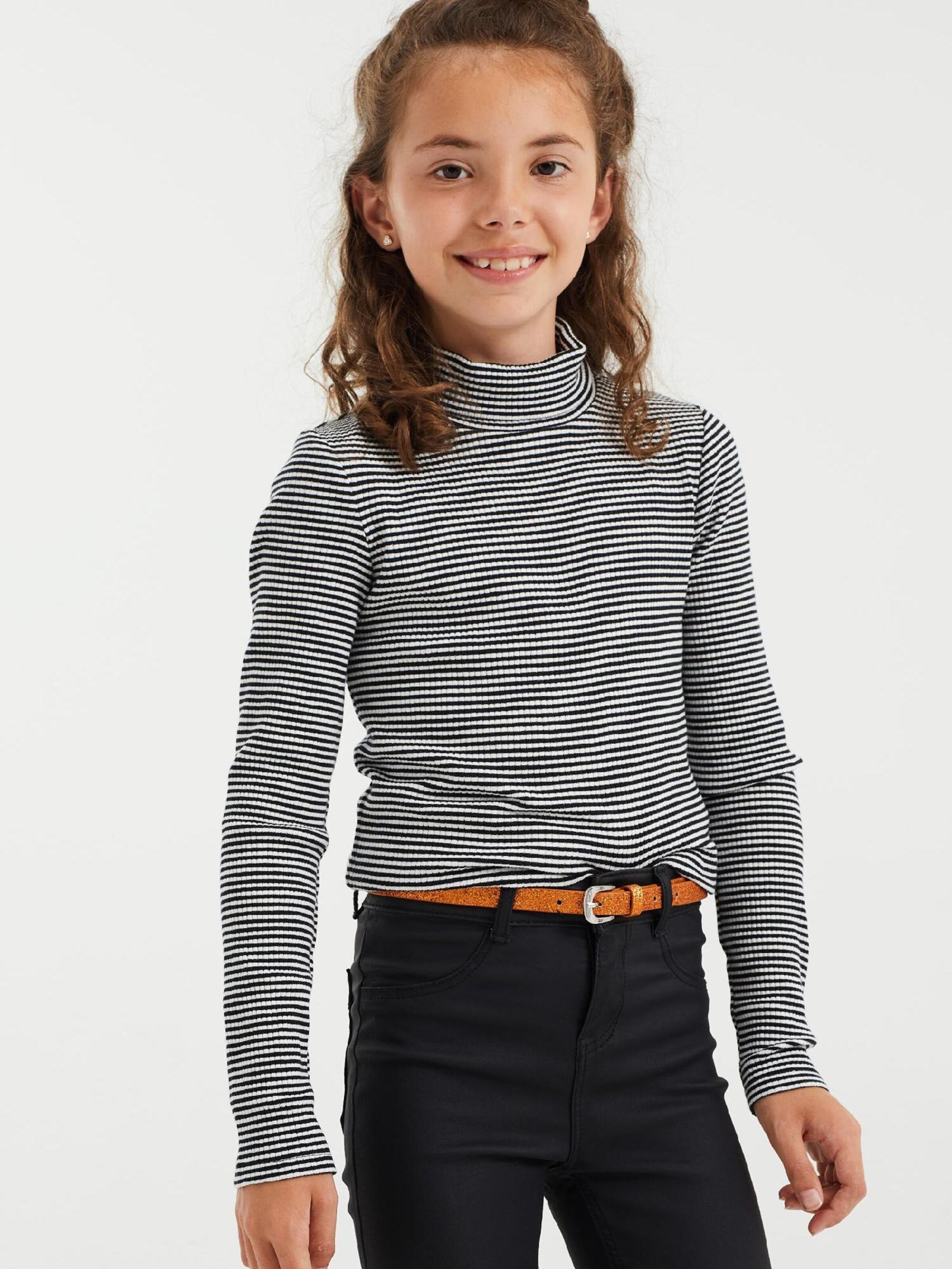 Kinder Teens (Gr. 140-176) WE Fashion Shirt in Schwarz, Weiß - VQ87356 Kinder Teens (Gr. 140-176) WE Fashion Shirt in Schwarz, Weiß - VQ87356