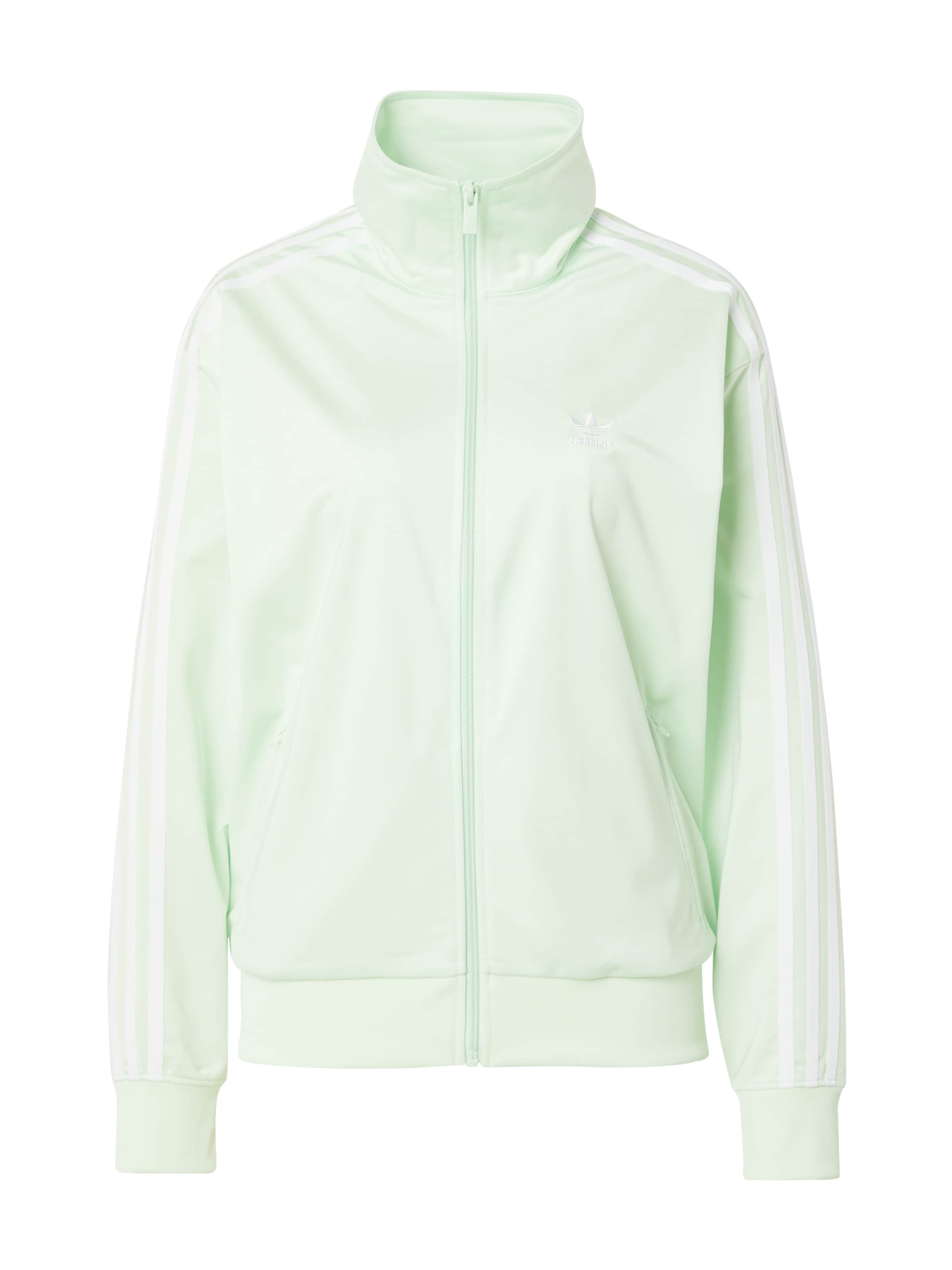 ADIDAS ORIGINALS Sweatjacke 'Adicolor Classics Firebird' in pastellgrün / weiß, Produktansicht