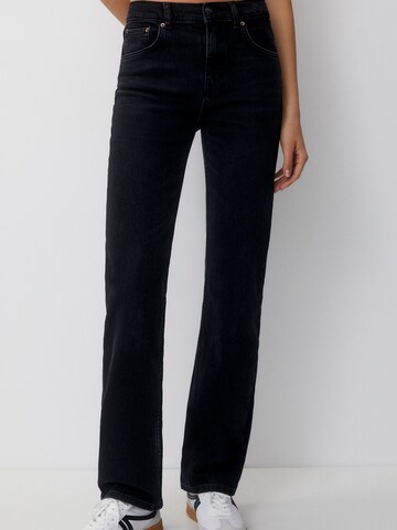 Coupe slim Jean Pull&Bear en noir : devant