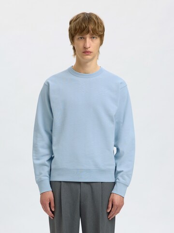 SELECTED Sweatshirt 'SLHLUKE' in Blauw: voorkant