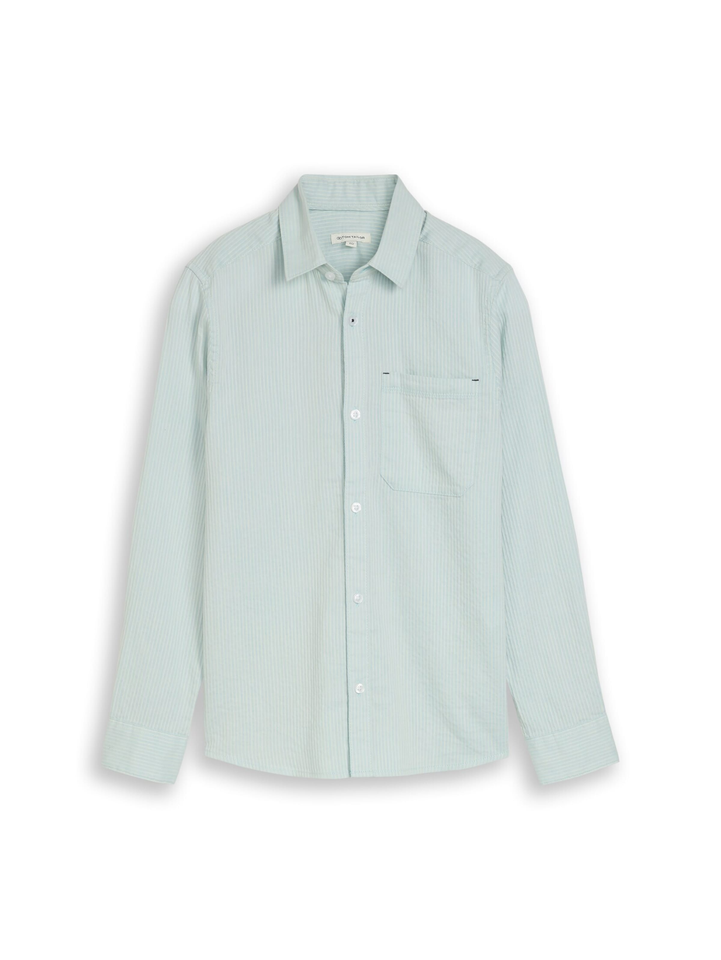 Coupe regular Chemise 'Dobby' TOM TAILOR en bleu : devant
