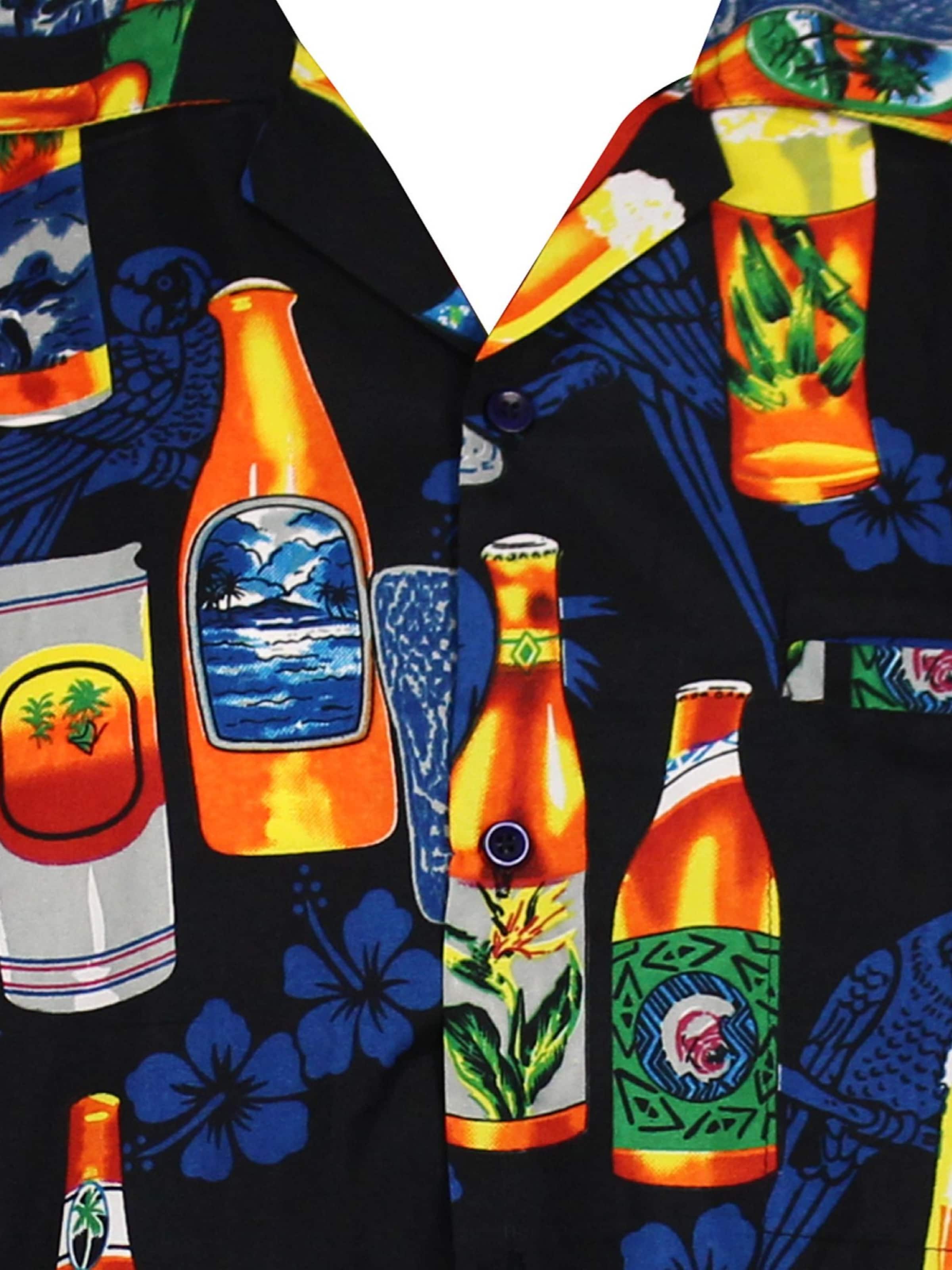 King Kameha Shirt 'Beerbottle'‌‌‌‌‌‌‌‌‌‌ in Schwarz