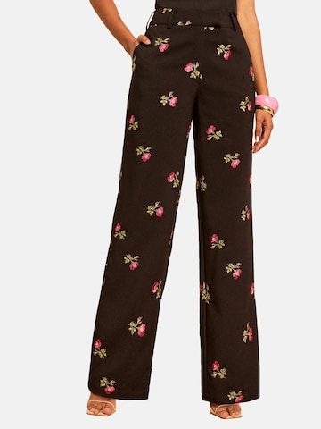 love & roses Wide leg Pants in Black: front