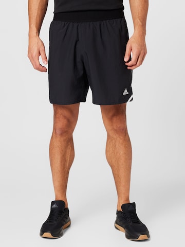 ADIDAS SPORTSWEAR Regular Workout Pants 'Donovan Mitchell' in Black: front