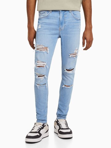 Bershka Slimfit Jeans in Blauw: voorkant