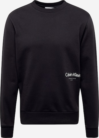 Calvin KleinSweater majica 'OFF PLACEMENT' - crna boja: prednji dio