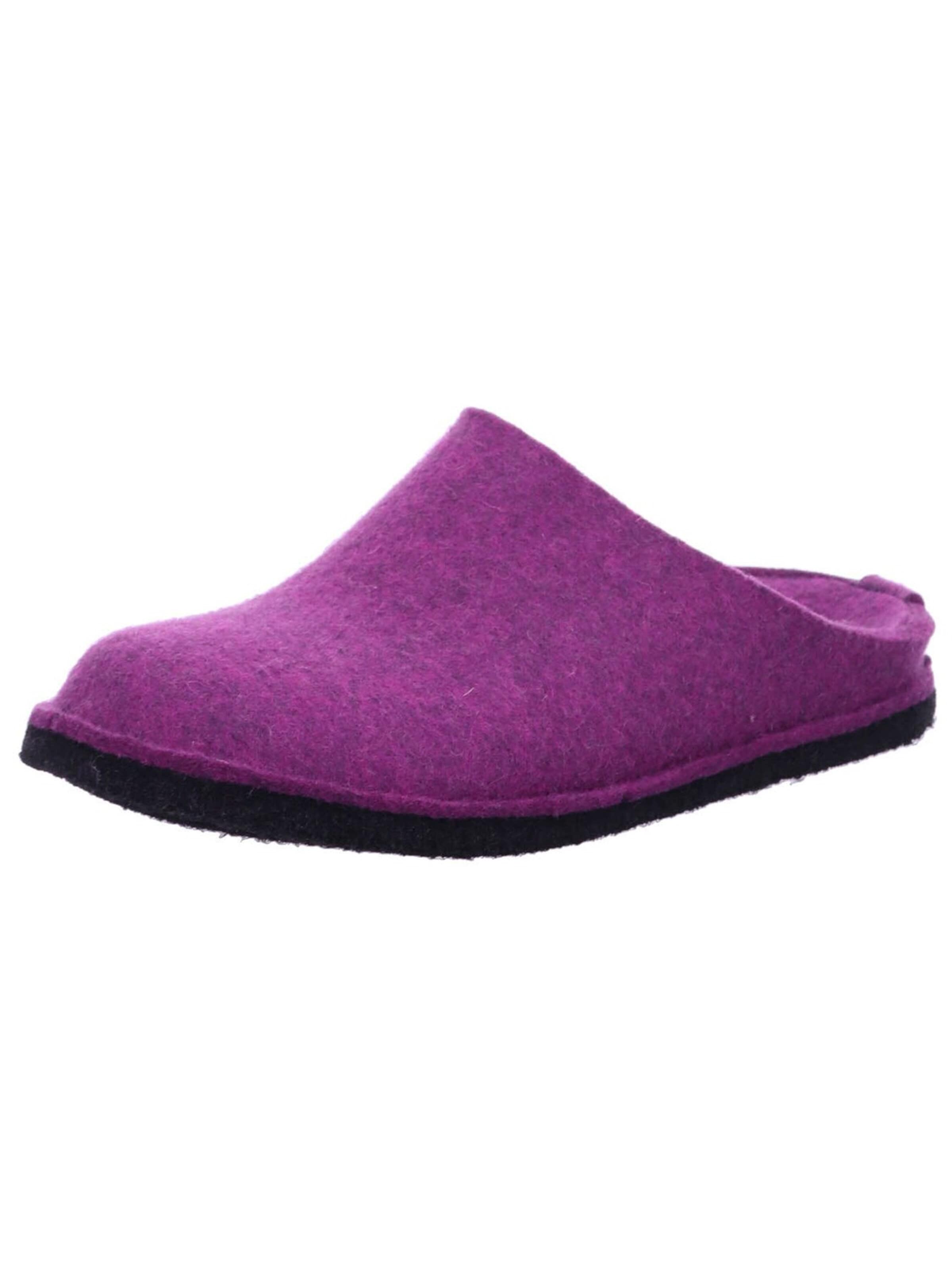 HAFLINGER - Zapatillas de casa 'Hausschuh Damen 311010 101 Filz in rot' en lila: frente