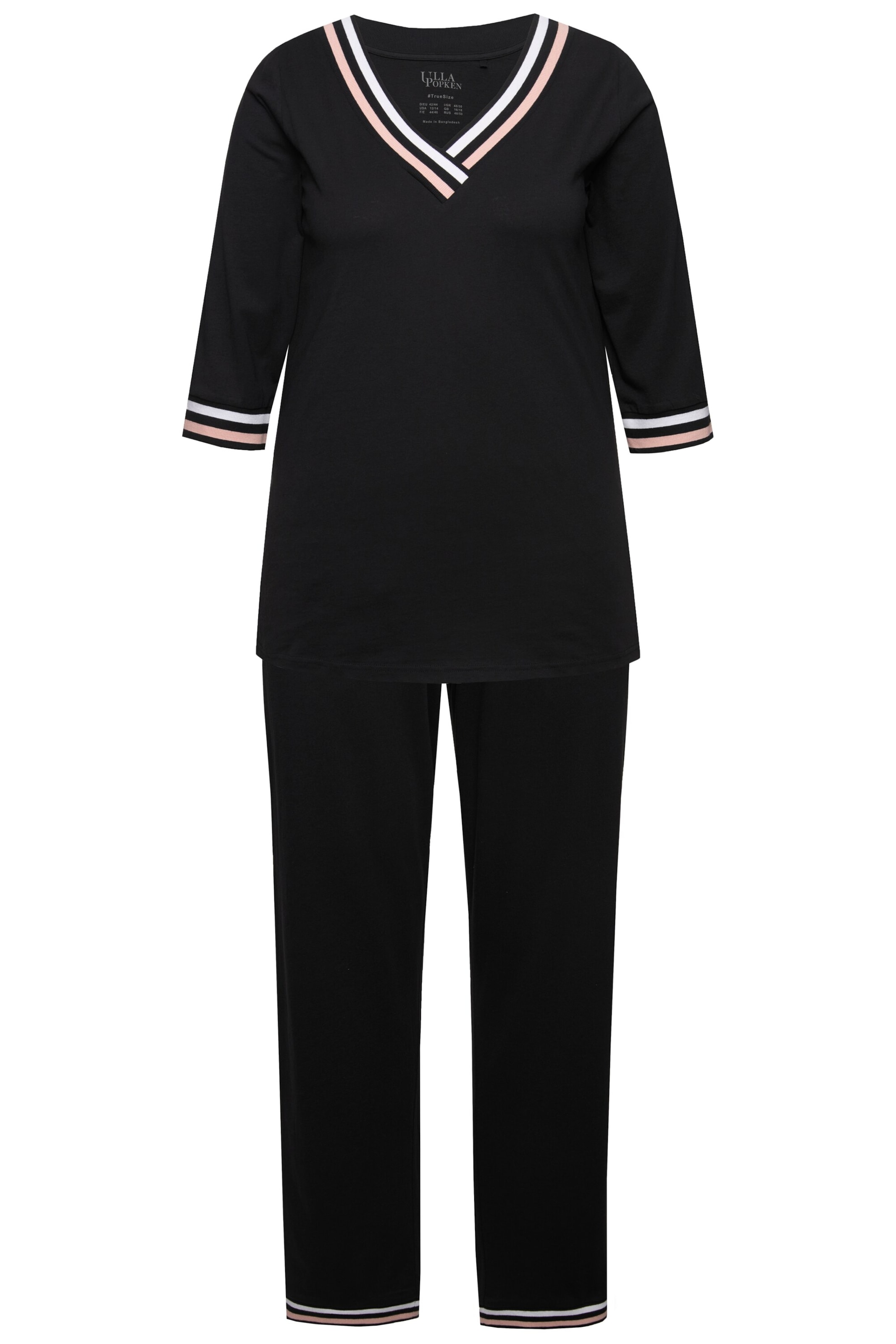 Ulla Popken Pajama in Black: front