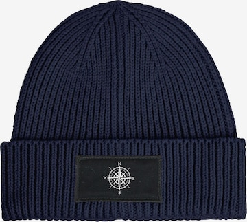 Neverless Beanie 'Kompass' in Blue: front