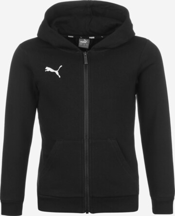 PUMA Athletic Zip-Up Hoodie in Black: front