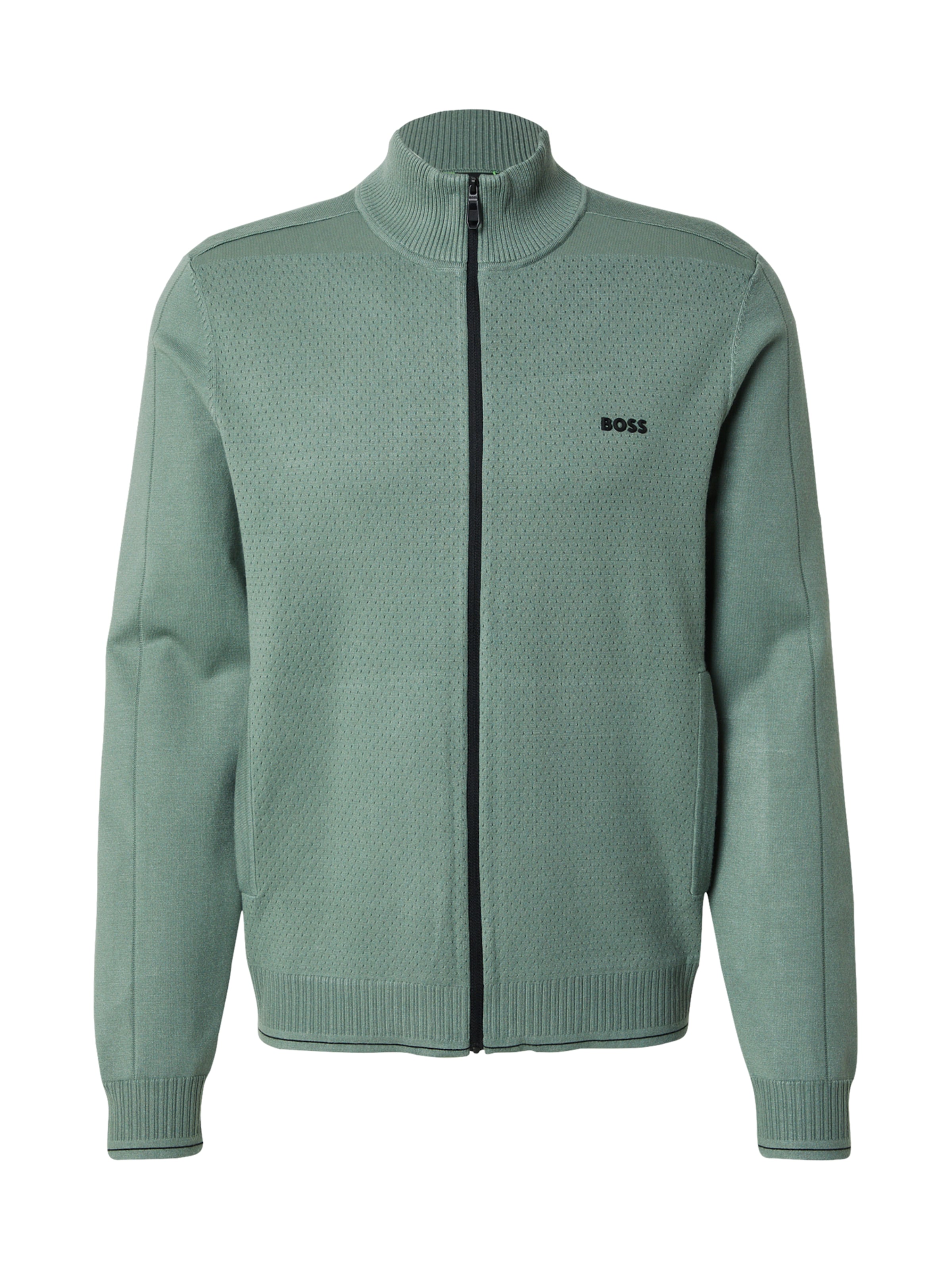 BOSS Athletic Cardigan 'League' in Green: front