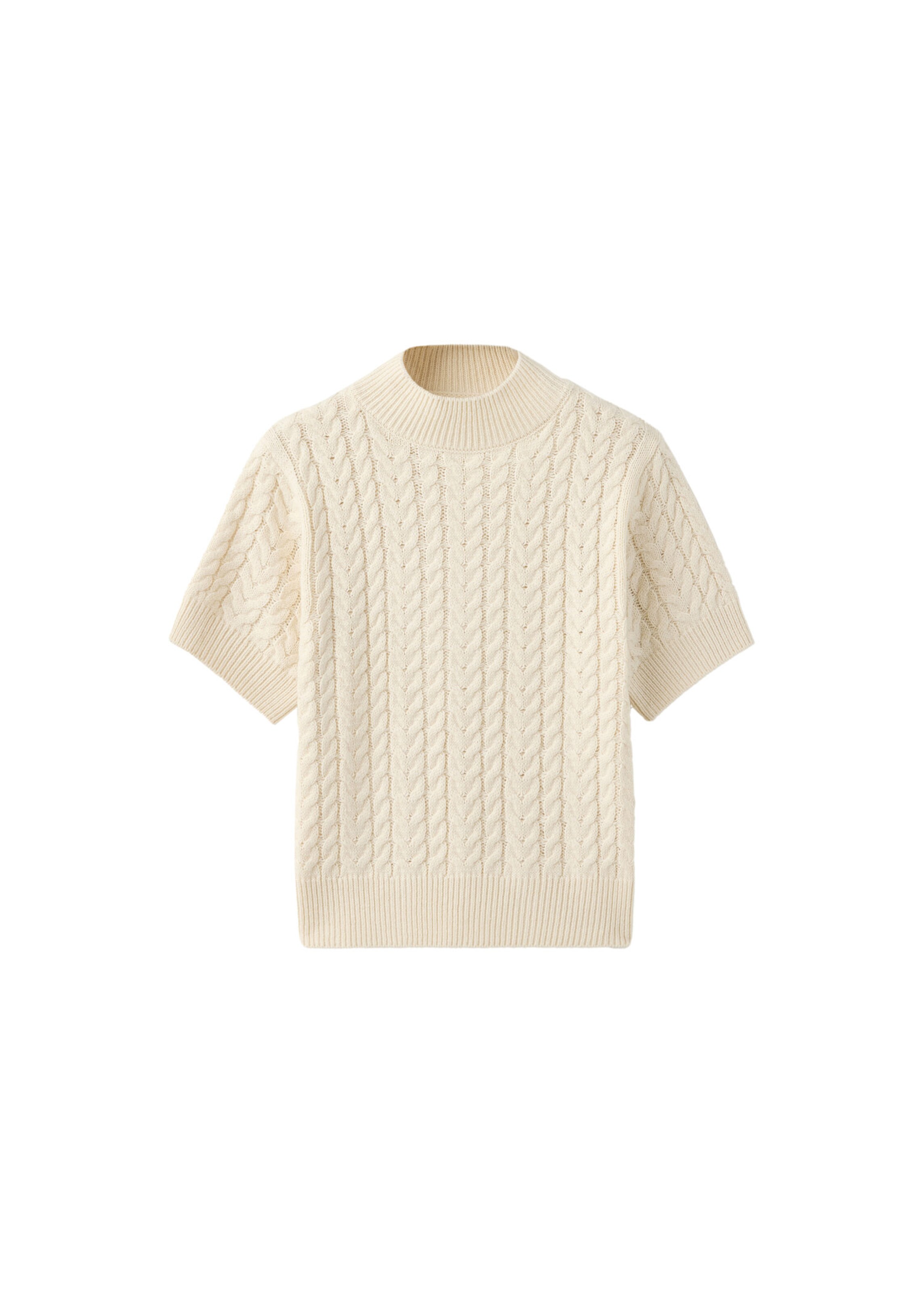 MANGO Tröja 'WIRES' i beige: framsida