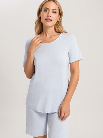 Hanro Pajama Shirt ' Natural Elegance ' in Blue: front