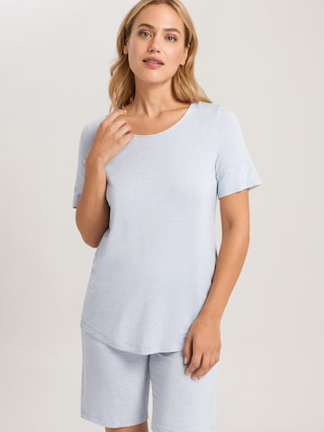 Hanro Slaapshirt ' Natural Elegance ' in Blauw: voorkant