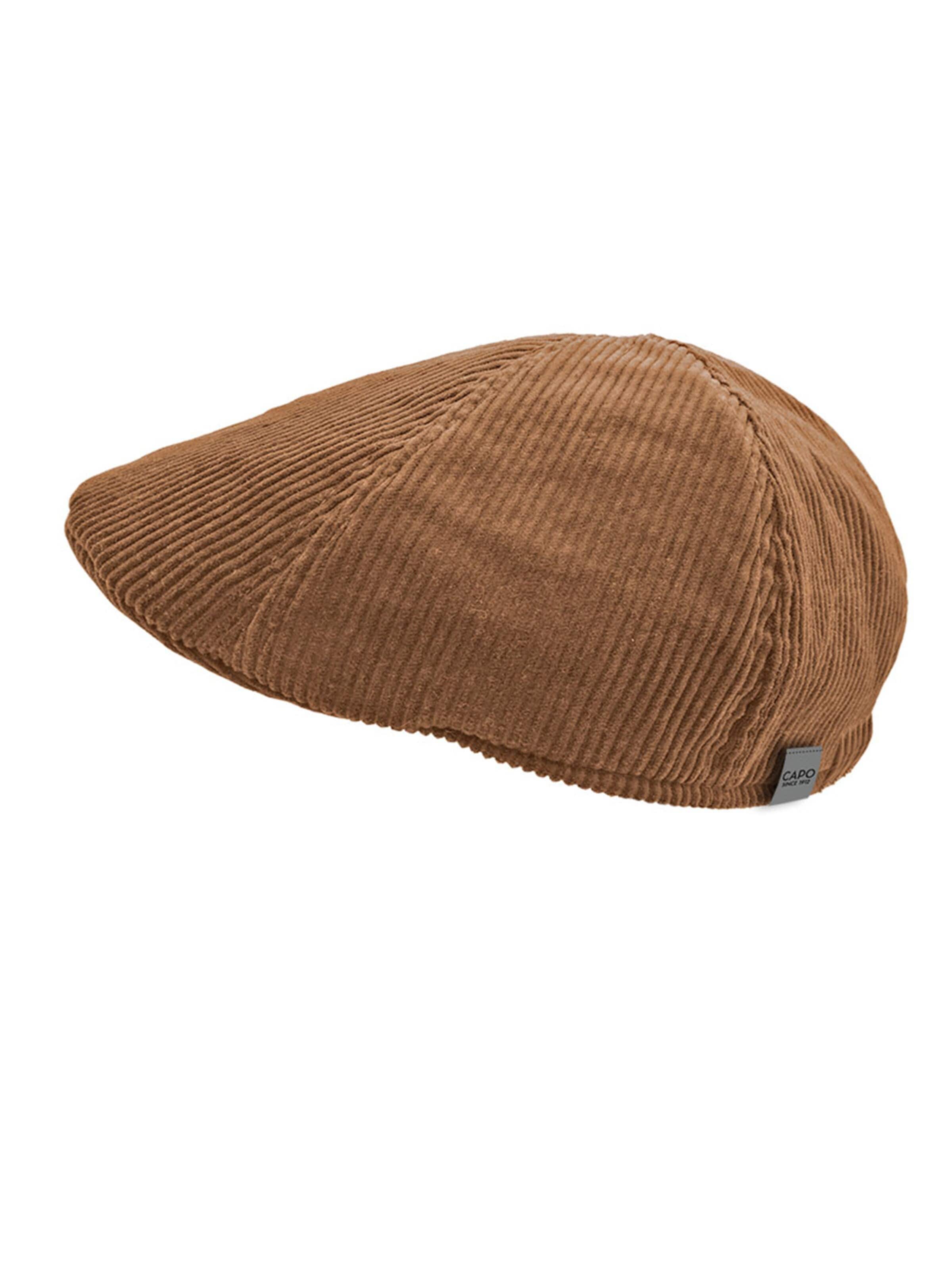 CAPO Beanie 'Schiebermütze, Cord, Futter' in Beige: front