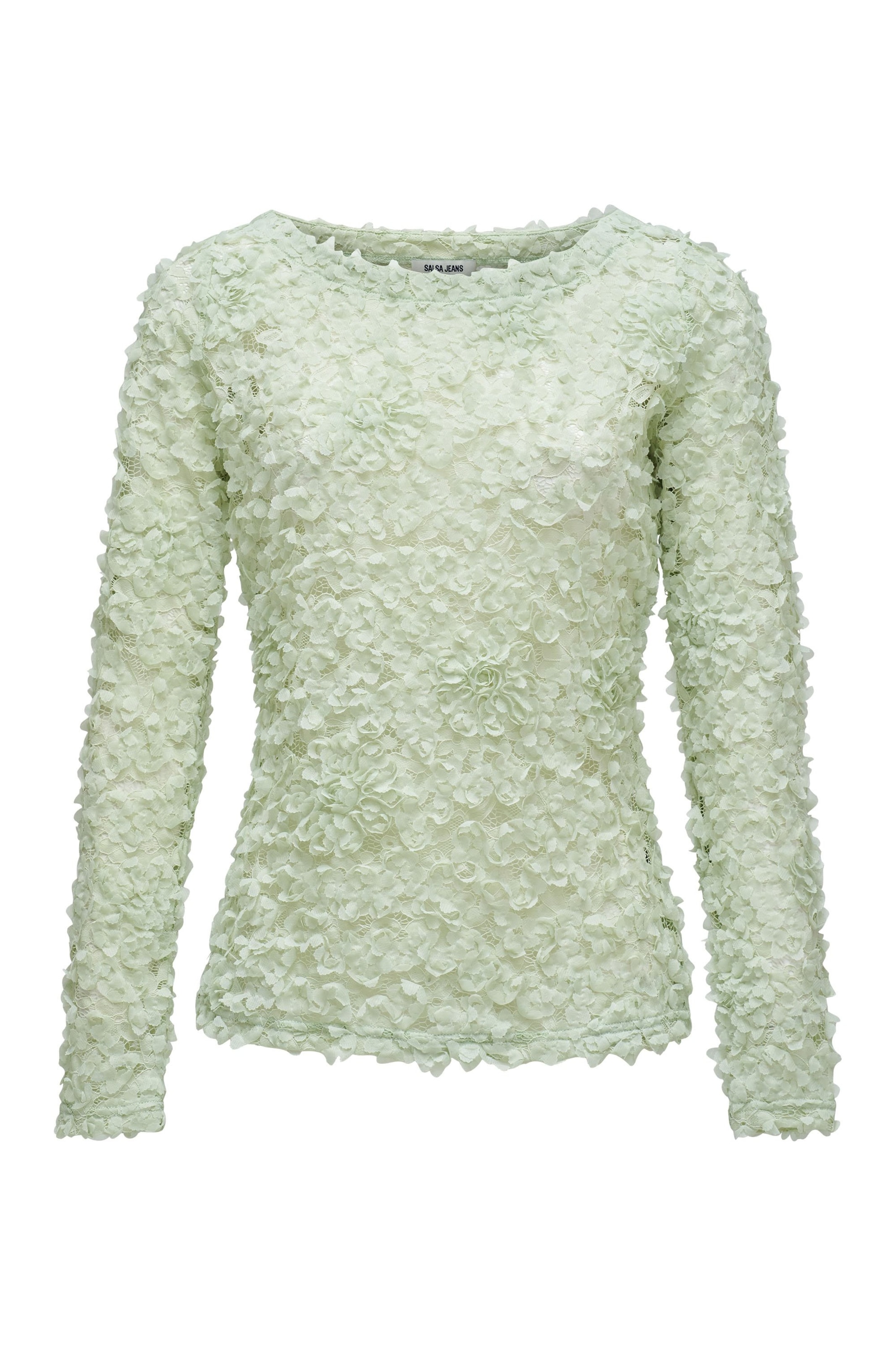 Salsa Jeans Trui in Groen: voorkant