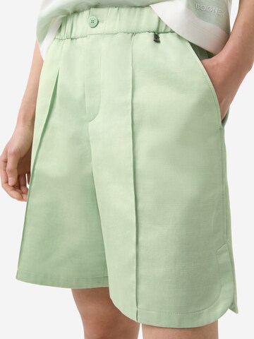 BOGNER Wide leg Pleat-Front Pants 'Olana' in Green