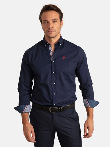 Jacey Quinn Regular fit Button Up Shirt in Blue: front