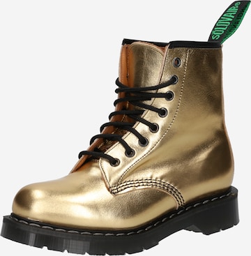 Solovair Lace-Up Ankle Boots 'EYE' in Gold: front