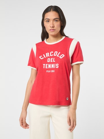 FILA - Camiseta 'MONTALTO relaxed graphic ringer t-shirt' en rojo: frente