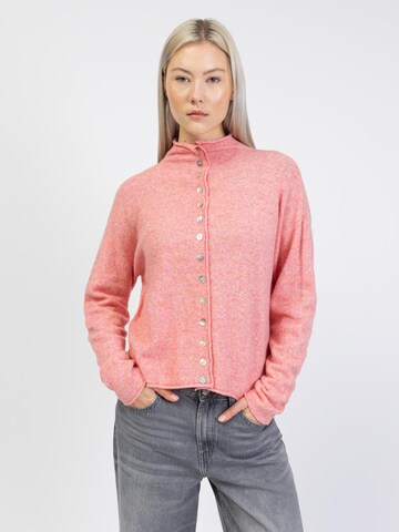BROKE + SCHÖN Knit Cardigan 'Strickjacke mit Stehkragen' in Pink: front