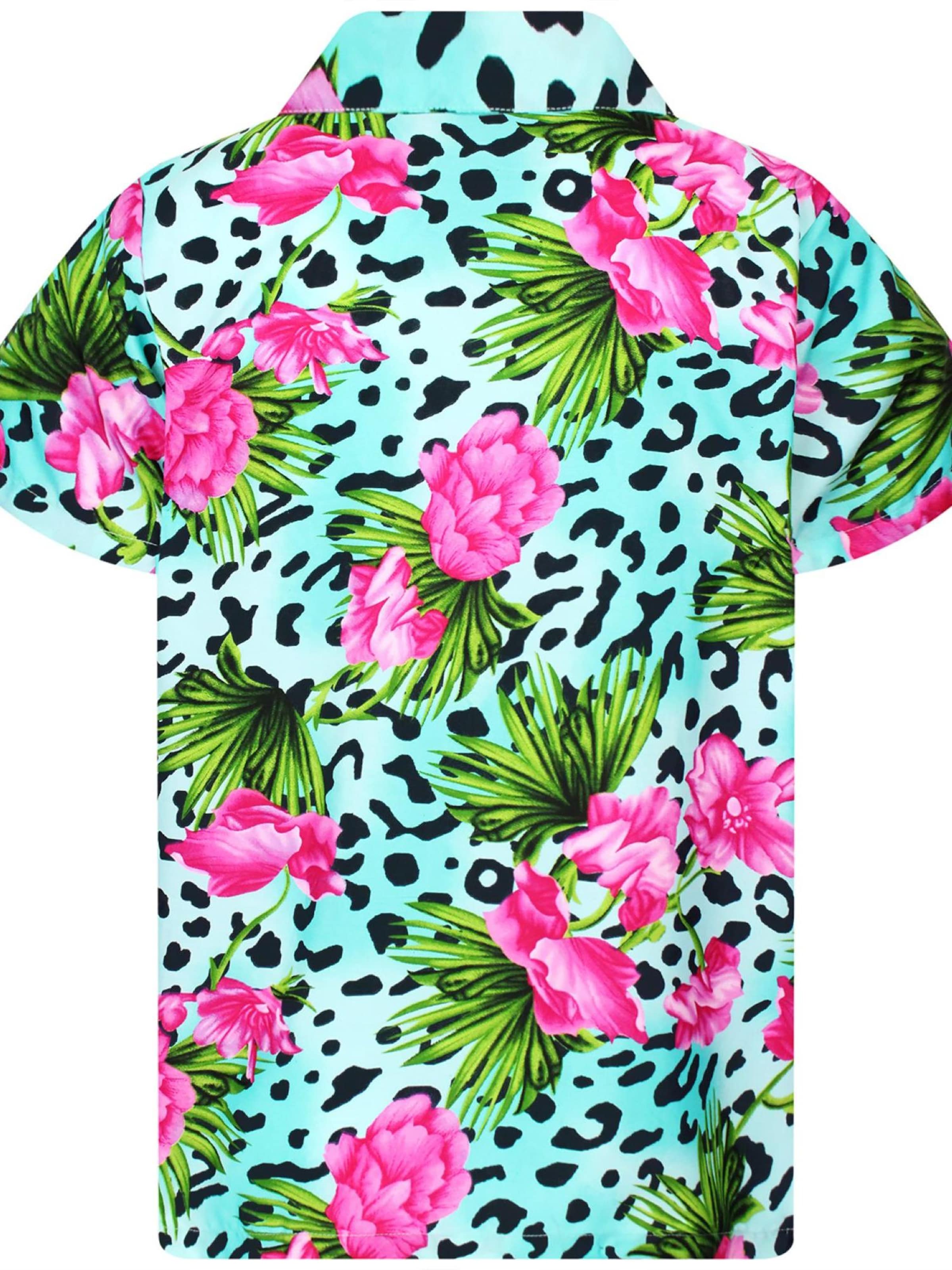 Maglietta 'Leopard Flowers' di King Kameha in blu