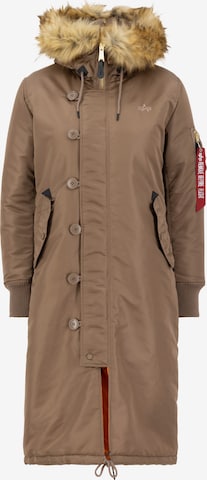 Parka d’hiver ALPHA INDUSTRIES en marron : devant