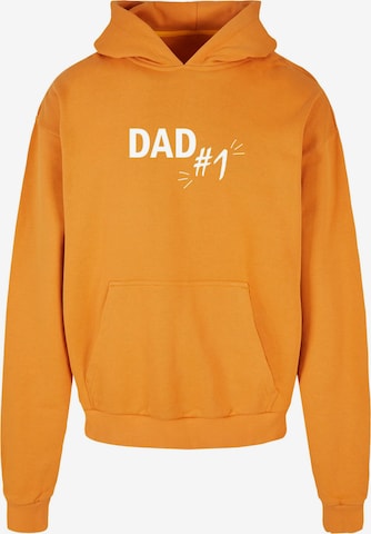 Felpa 'Fathers Day - Dad number 1' di Merchcode in arancione: frontale