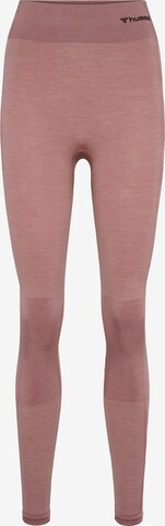 Hummel Skinny Sporthose in Pink: predná strana