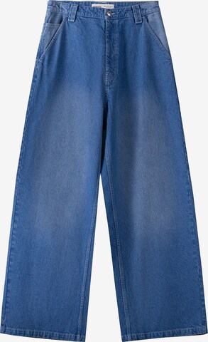 Bershka Wide leg Jeans in Blue: front