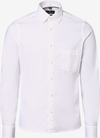 Nils Sundström Slim fit Button Up Shirt in White: front