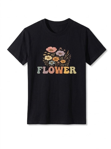 T-shirt 'Women's Short Sleeve Shirt Summer Tops' LapaPlus en noir : devant
