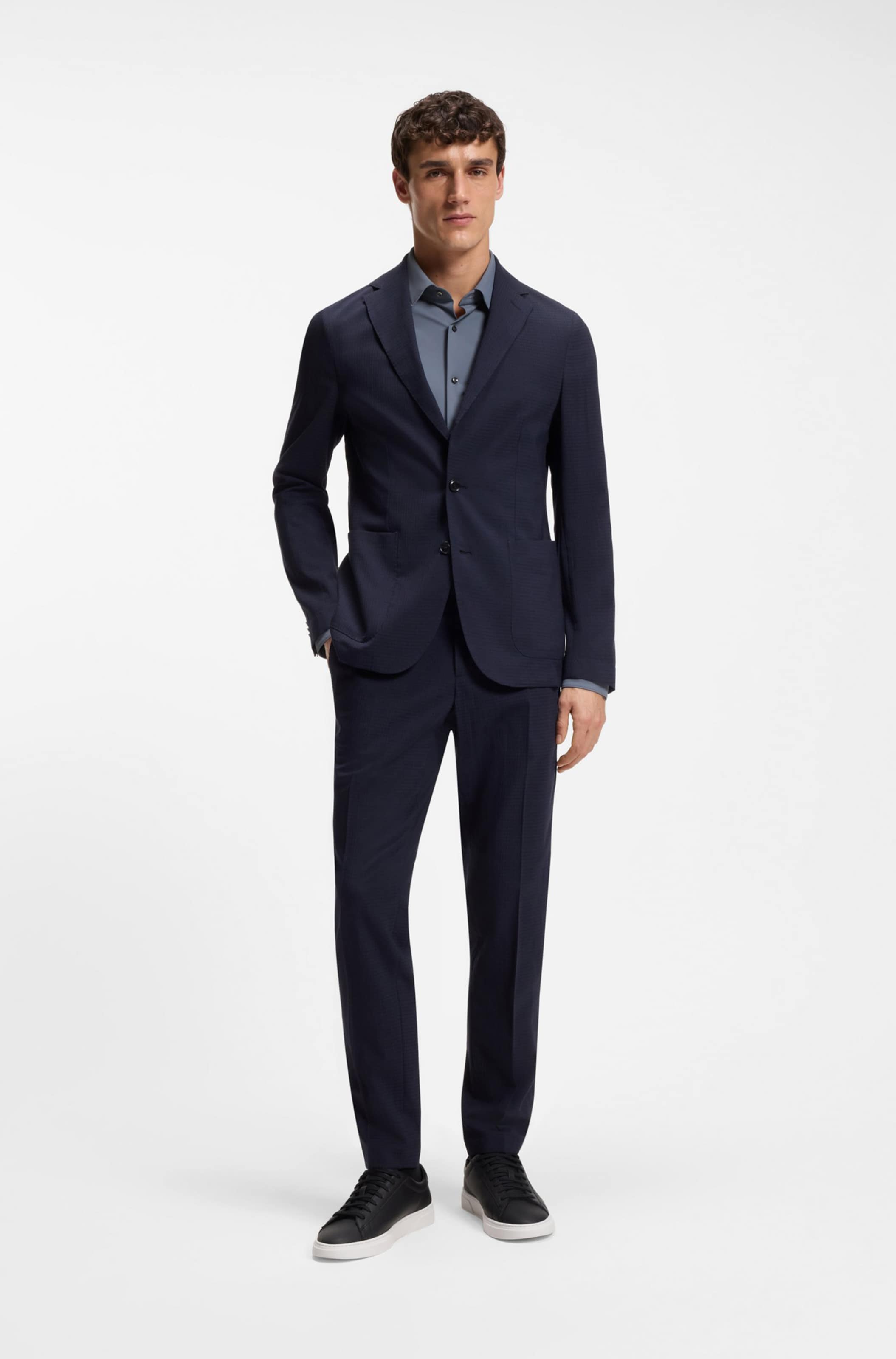 BOSS Slim Fit Businesshemd in Blau