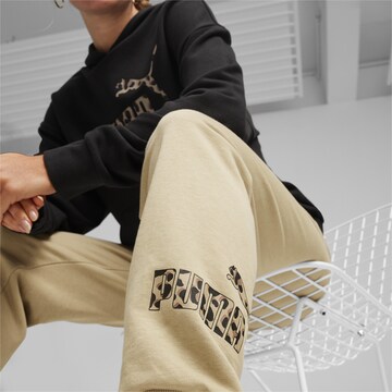 PUMA Tapered Sportbroek 'ESS+' in Beige