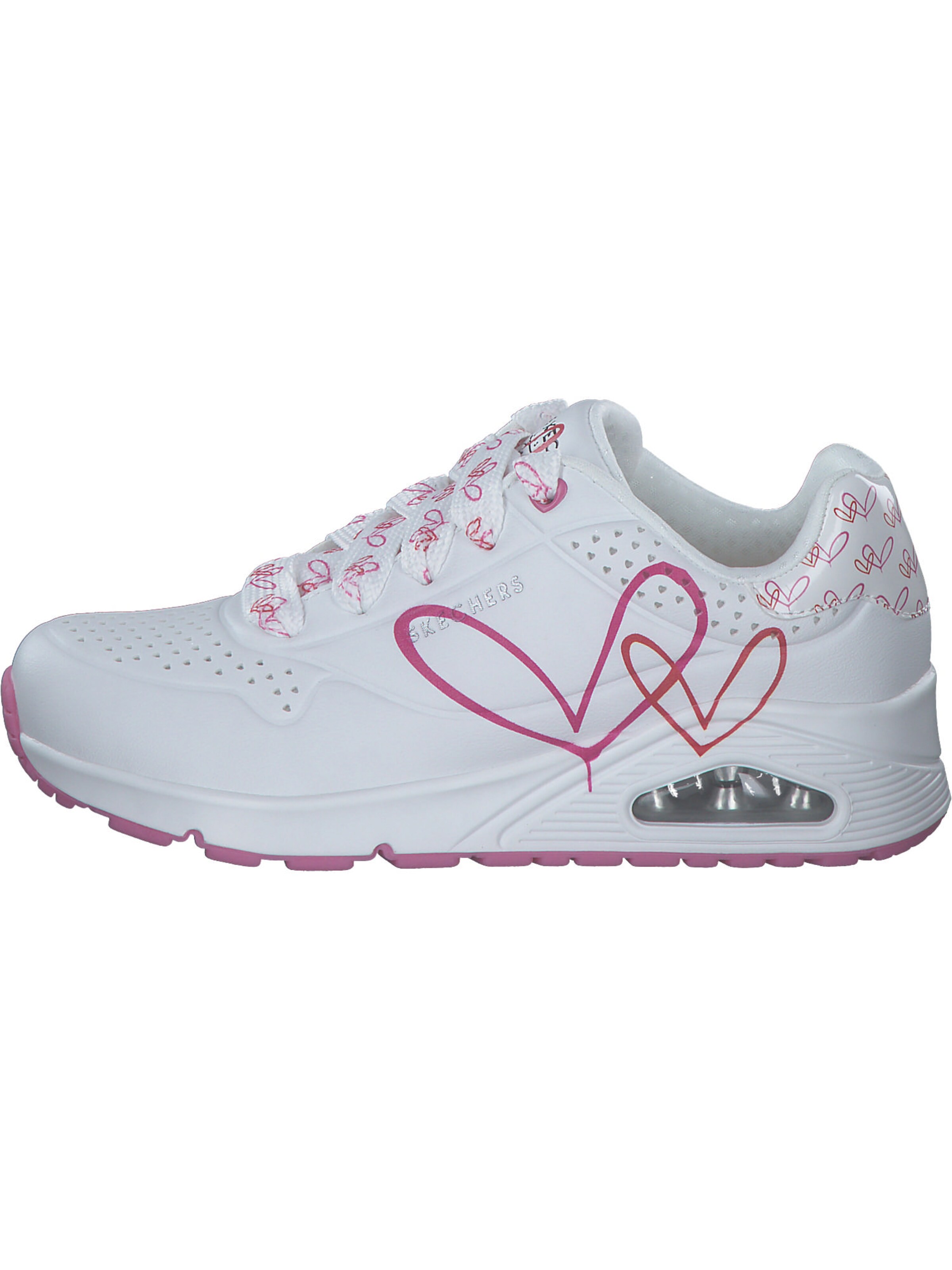 Baskets basses 'Uno - Twin Hearts' SKECHERS en blanc