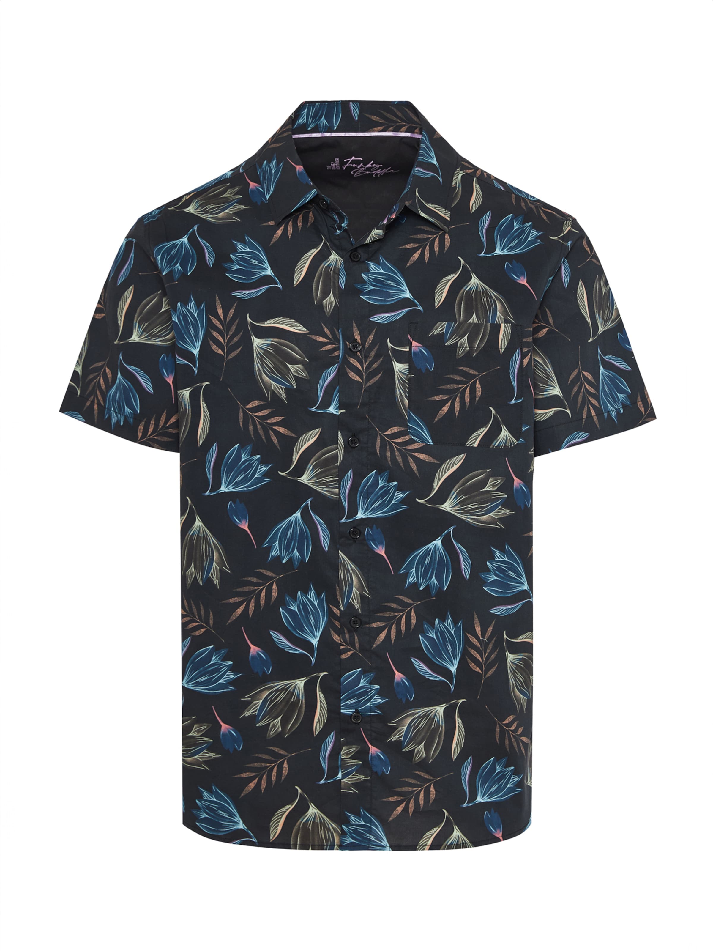 Funky Buddha Klasický střih Košile – černá: přední strana