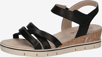 CAPRICE Strap Sandals in Black: front