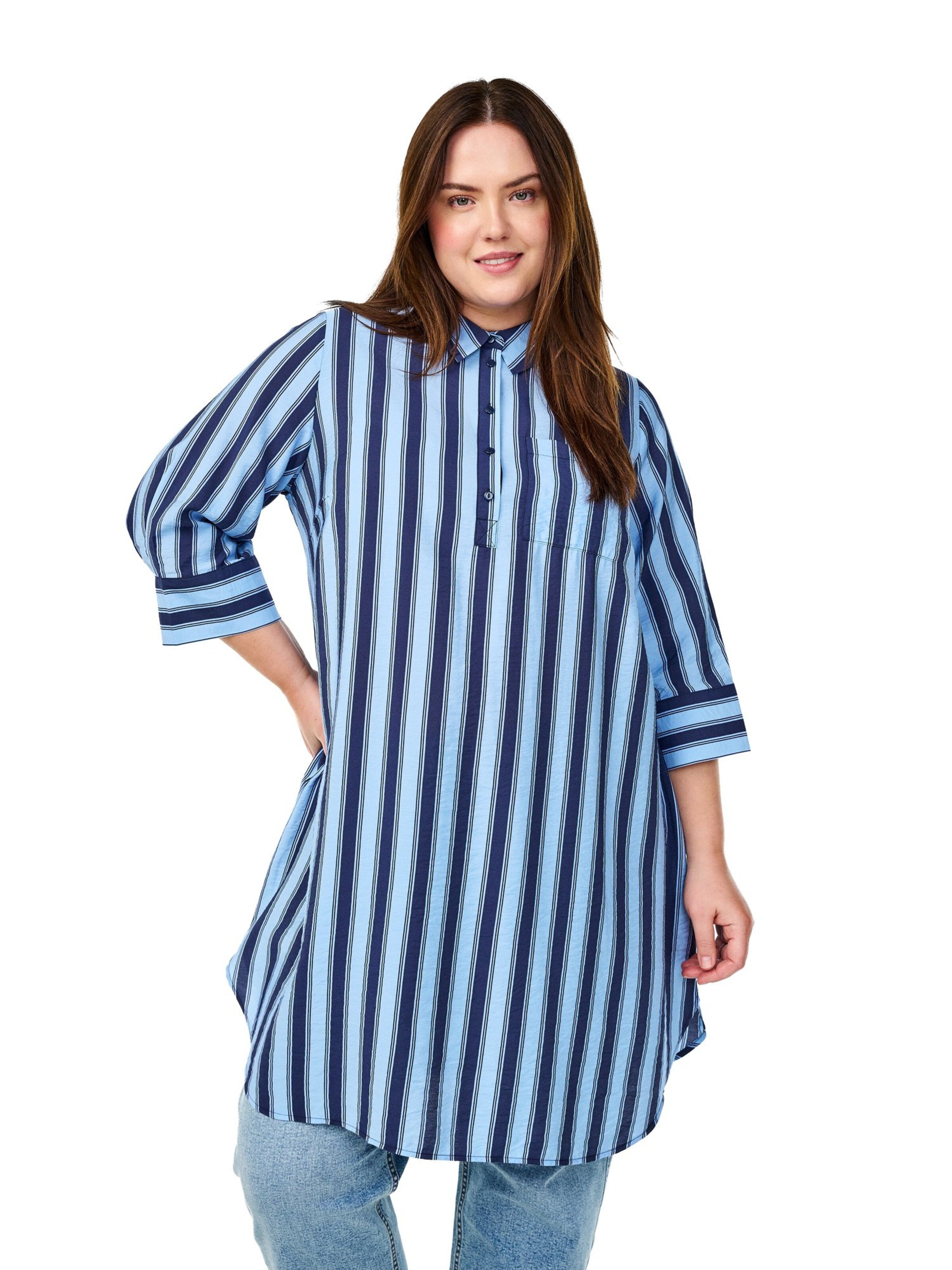 Zizzi - Vestidos camiseiros 'VKAM' em azul: frente