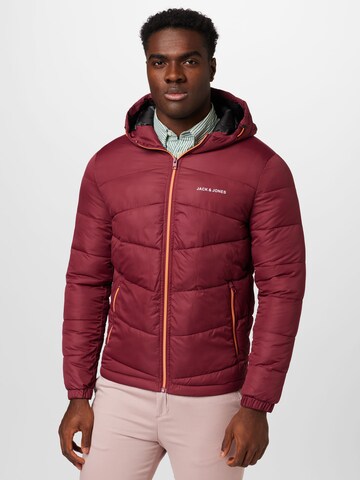 JACK & JONES Tussenjas 'GLOBUS' in Rood: voorkant