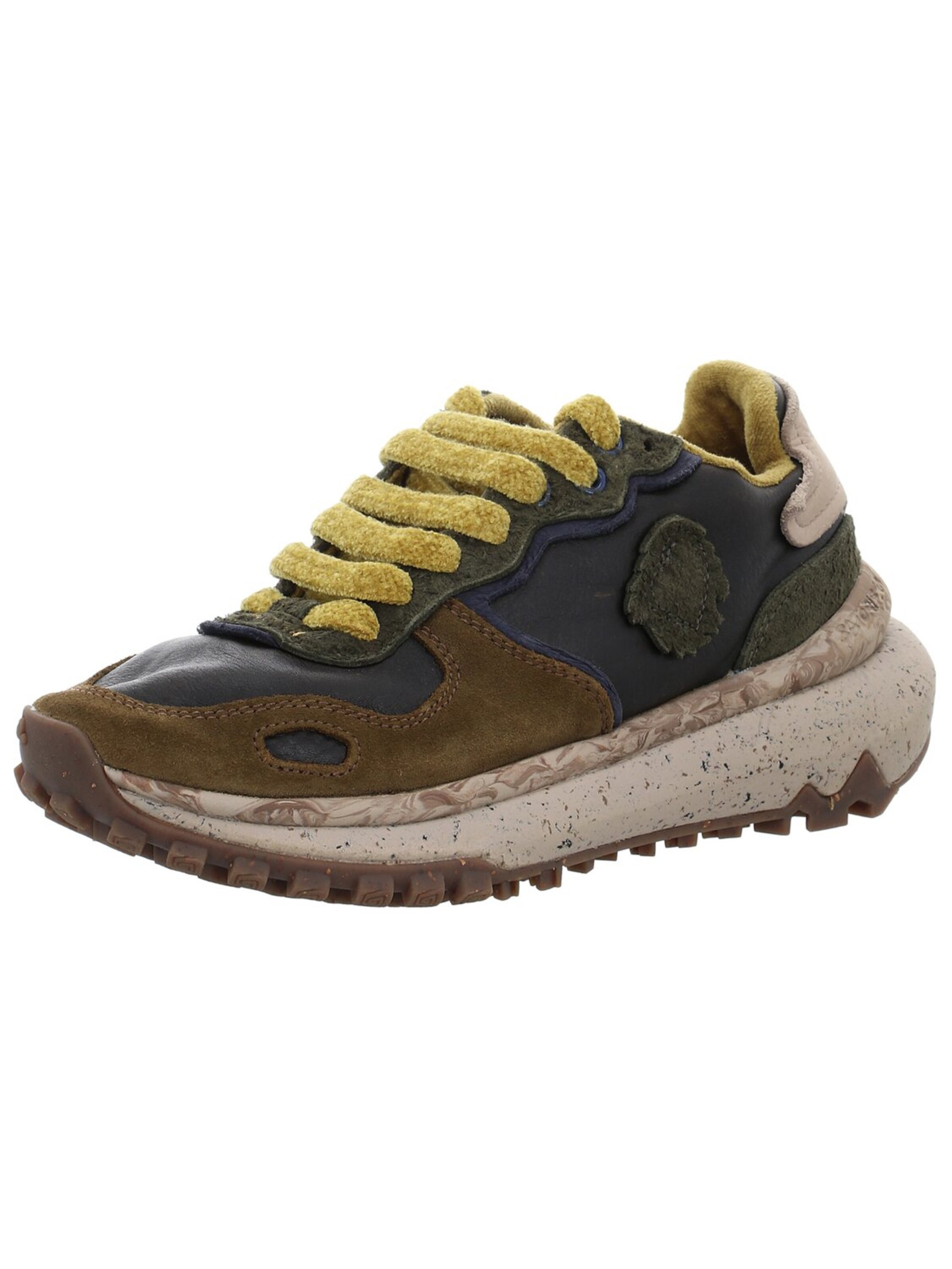 satorisan Athletic Lace-Up Shoes 'Herren Sneaker CHACRONA METTA BUCKINGHAM DARK OLIVE Echt Leder in grün' in Green: front