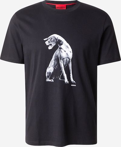 Marškinėliai 'Didug' iš HUGO, spalva – pilka / juoda / balkšva, Prekių apžvalga