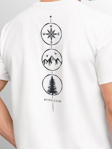 Neverless Shirt 'Kompass Outdoor' in White